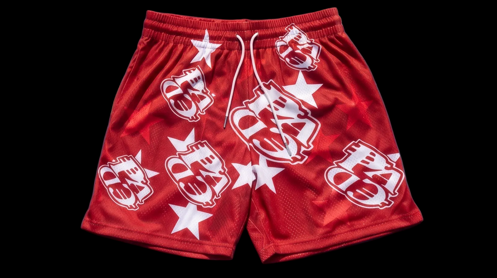 Red All Star Mesh Shorts
